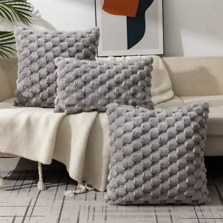 Cream White 3D Texture Cushion Cover – Soft Cotton Polyester Blend Sofa Cushion Covers for Home Decor 5