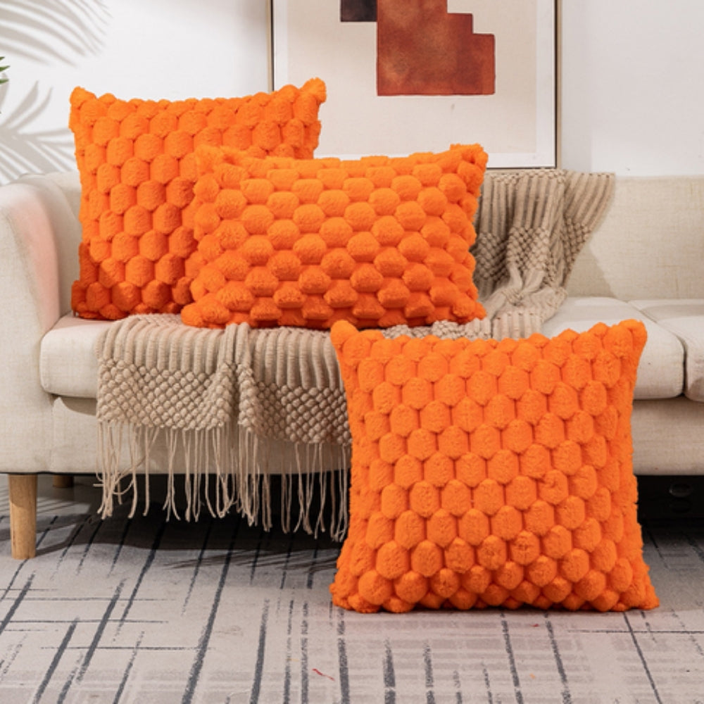 Cream White 3D Texture Cushion Cover – Soft Cotton Polyester Blend Sofa Cushion Covers for Home Decor 7