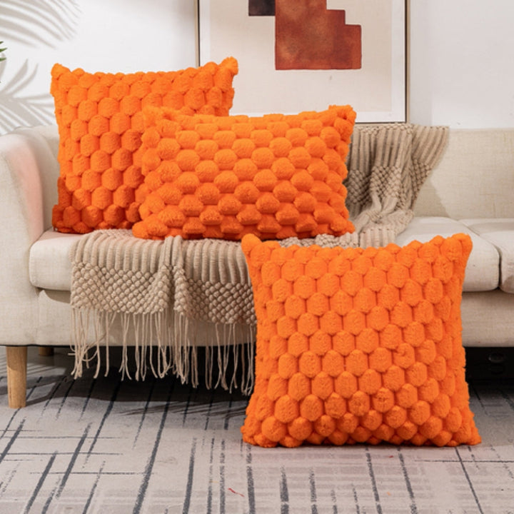 Cream White 3D Texture Cushion Cover – Soft Cotton Polyester Blend Sofa Cushion Covers for Home Decor 7
