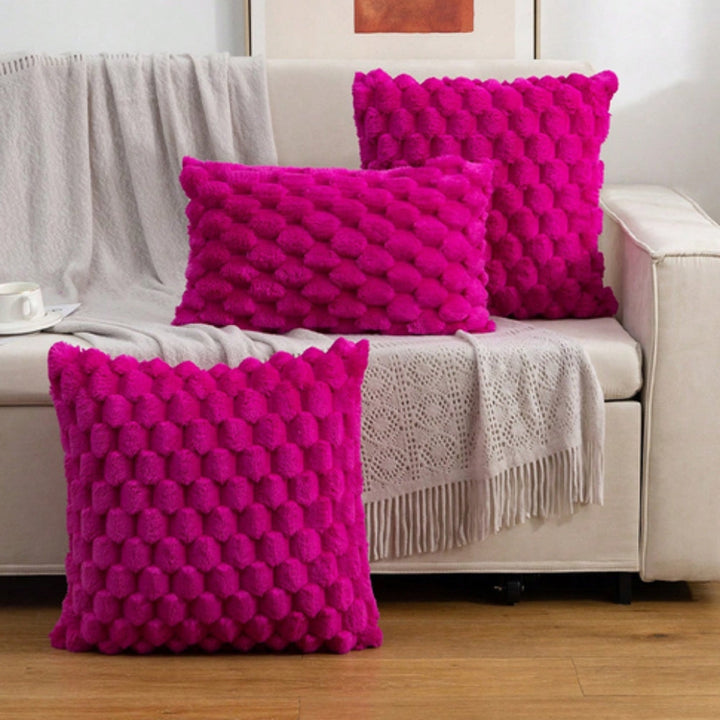 Cream White 3D Texture Cushion Cover – Soft Cotton Polyester Blend Sofa Cushion Covers for Home Decor 9