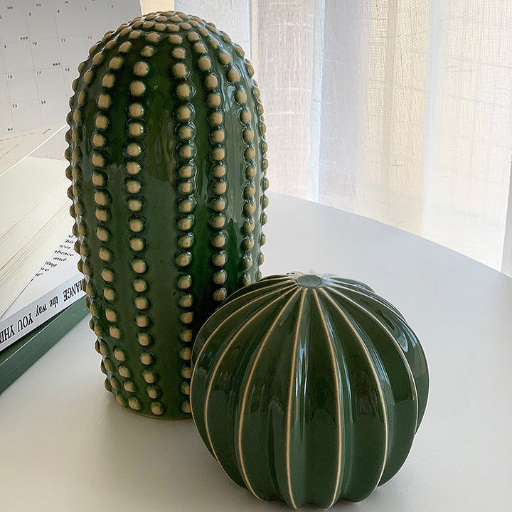 Creative Ceramic Cactus Ornaments – Modern Glossy Glaze Decor for Home and Office 2