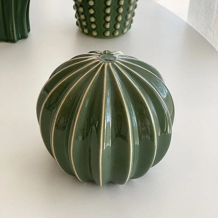 Creative Ceramic Cactus Ornaments – Modern Glossy Glaze Decor for Home and Office 3