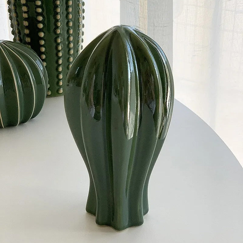 Creative Ceramic Cactus Ornaments – Modern Glossy Glaze Decor for Home and Office 4