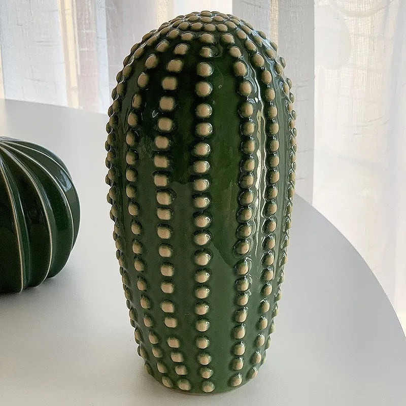 Creative Ceramic Cactus Ornaments – Modern Glossy Glaze Decor for Home and Office 5