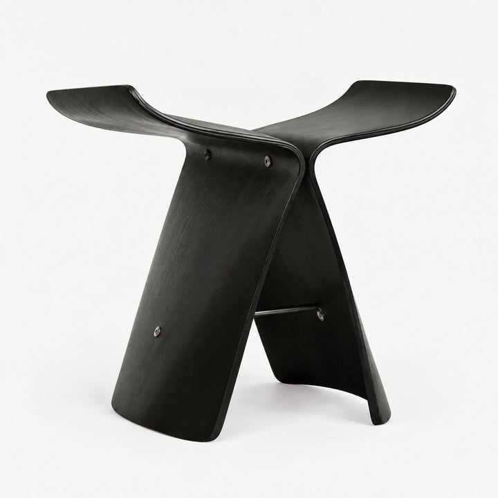Curved Wooden Stool – Lightweight Nordic Minimalist Design, Compact 44x31x42 cm, Ideal for Small Spaces 4