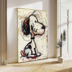 Custom Canvas Prints - Hand-Painted Abstract Graffiti Art with Animal Cartoon Design on Premium Linen 0