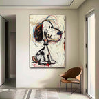 Custom Canvas Prints - Hand-Painted Abstract Graffiti Art with Animal Cartoon Design on Premium Linen 2