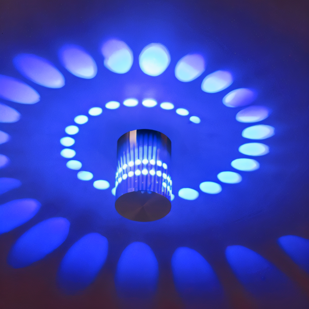 Cylindrical LED Wall Light with Spiral Color Projection – Modern Decorative Lighting 10