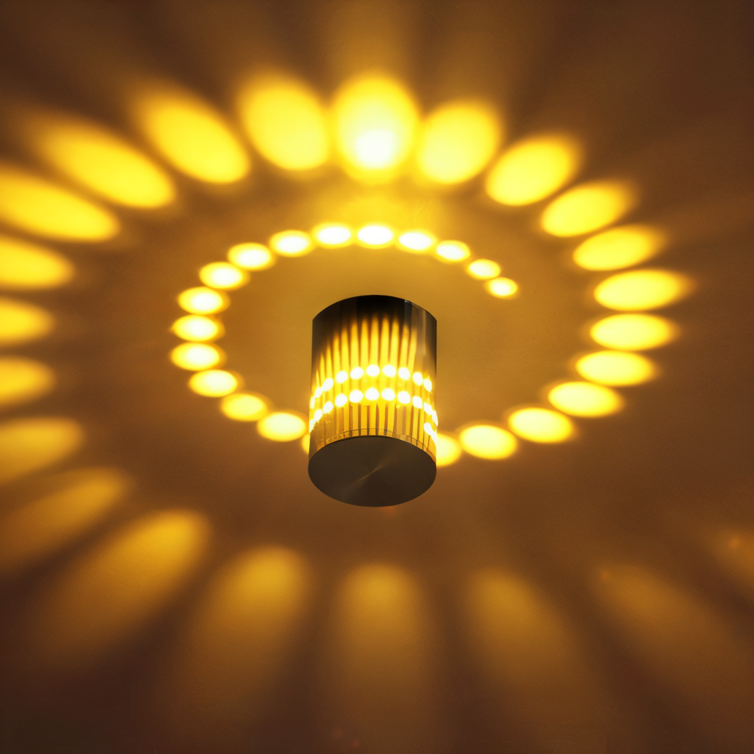 Cylindrical LED Wall Light with Spiral Color Projection – Modern Decorative Lighting 11