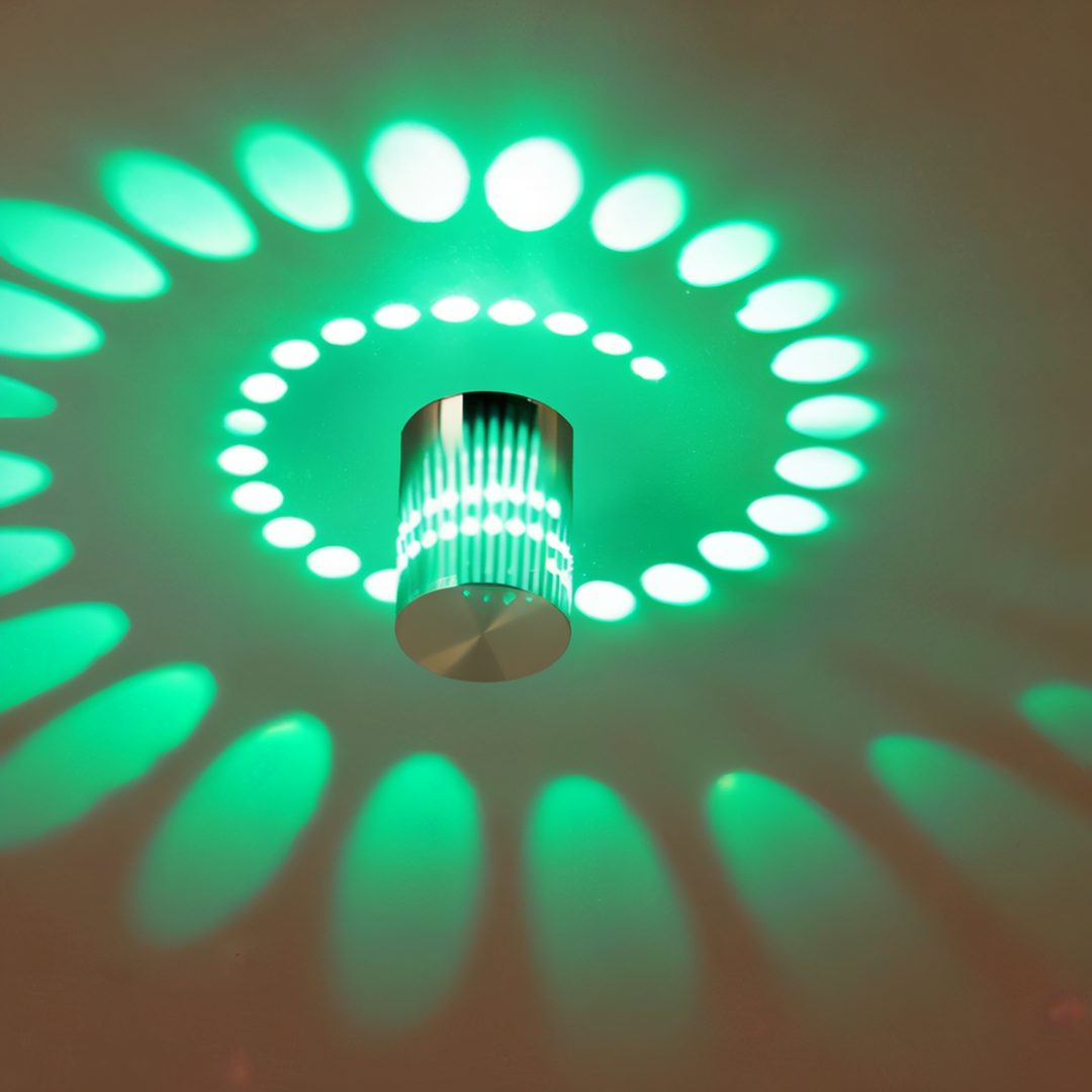 Cylindrical LED Wall Light with Spiral Color Projection – Modern Decorative Lighting 12