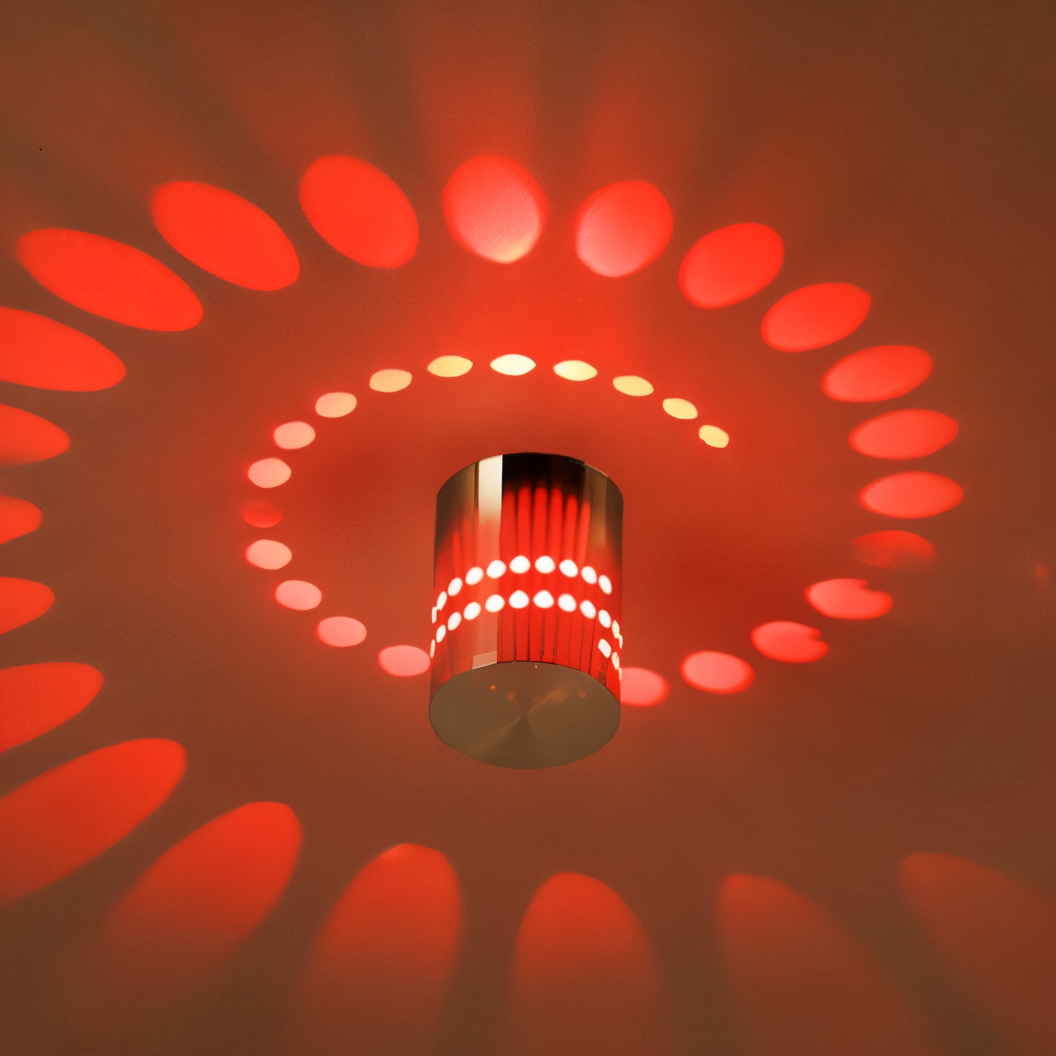 Cylindrical LED Wall Light with Spiral Color Projection – Modern Decorative Lighting 13