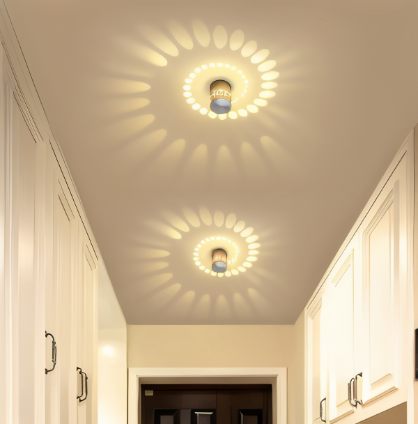 Cylindrical LED Wall Light with Spiral Color Projection – Modern Decorative Lighting 2