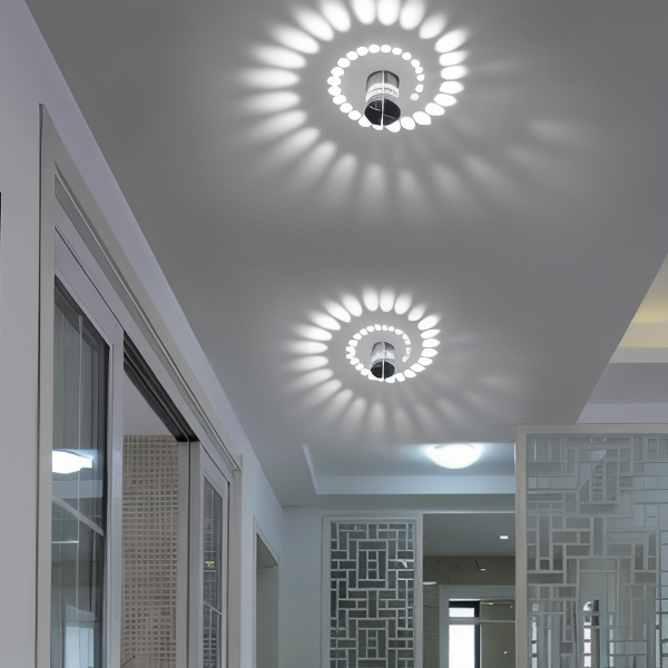 Cylindrical LED Wall Light with Spiral Color Projection – Modern Decorative Lighting 4