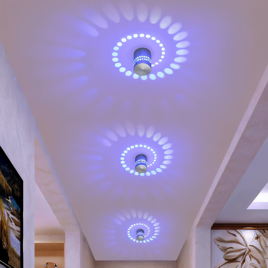 Cylindrical LED Wall Light with Spiral Color Projection – Modern Decorative Lighting 5