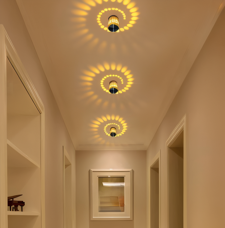 Cylindrical LED Wall Light with Spiral Color Projection – Modern Decorative Lighting 6