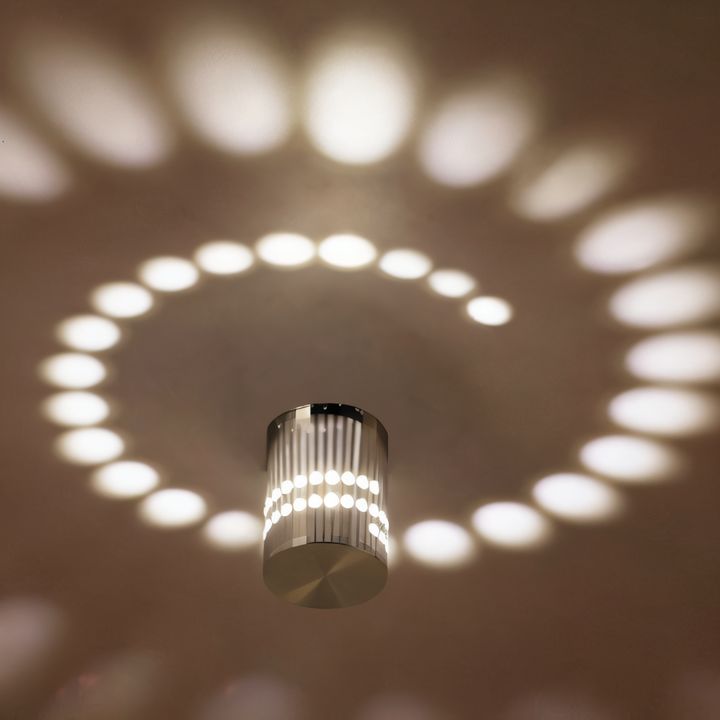 Cylindrical LED Wall Light with Spiral Color Projection – Modern Decorative Lighting 7