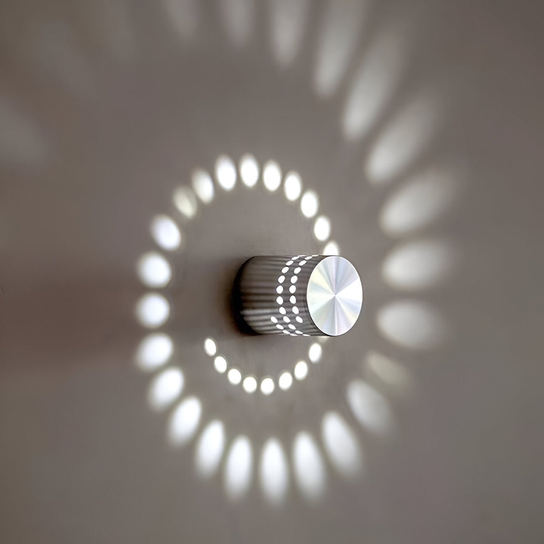 Cylindrical LED Wall Light with Spiral Color Projection – Modern Decorative Lighting 8