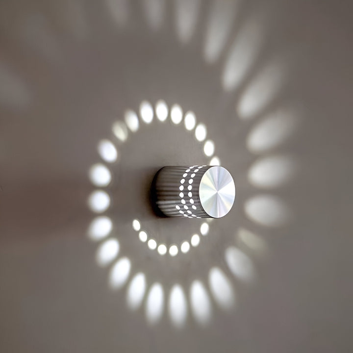 Cylindrical LED Wall Light with Spiral Color Projection – Modern Decorative Lighting 8
