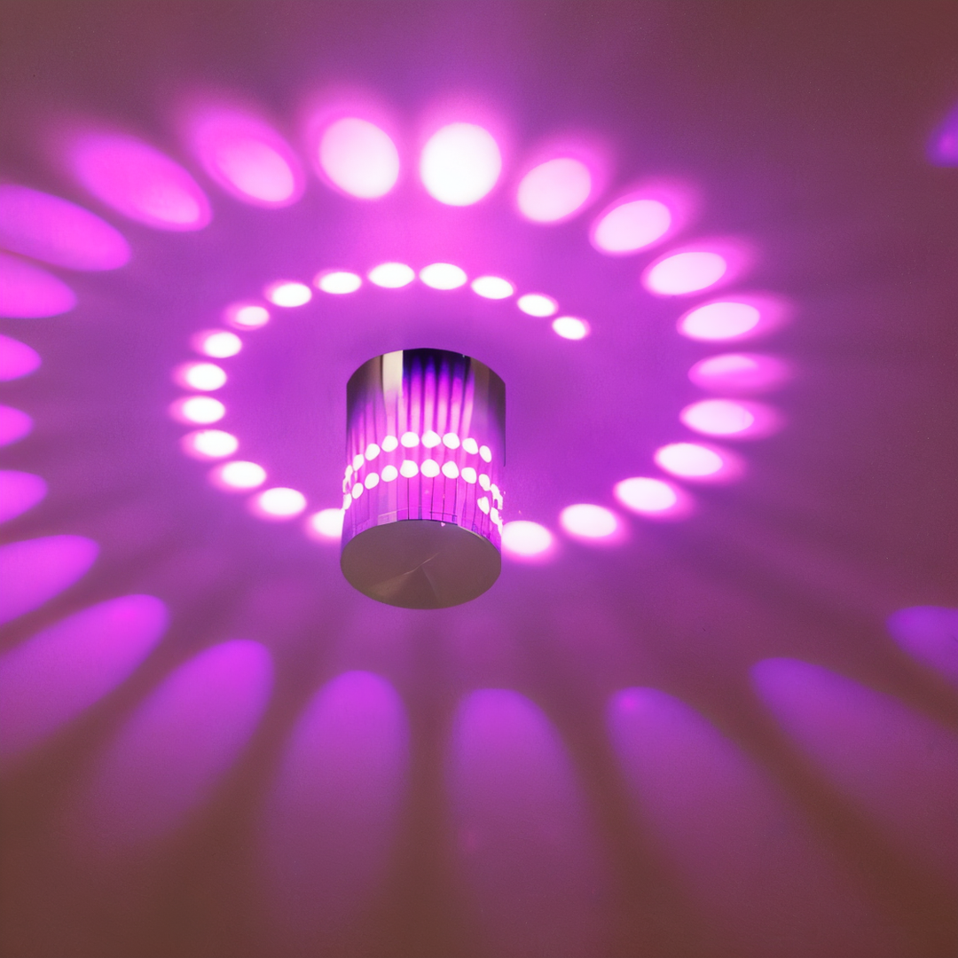 Cylindrical LED Wall Light with Spiral Color Projection – Modern Decorative Lighting 9