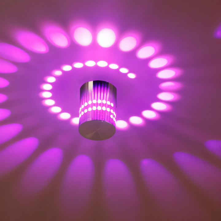 Cylindrical LED Wall Light with Spiral Color Projection – Modern Decorative Lighting 9