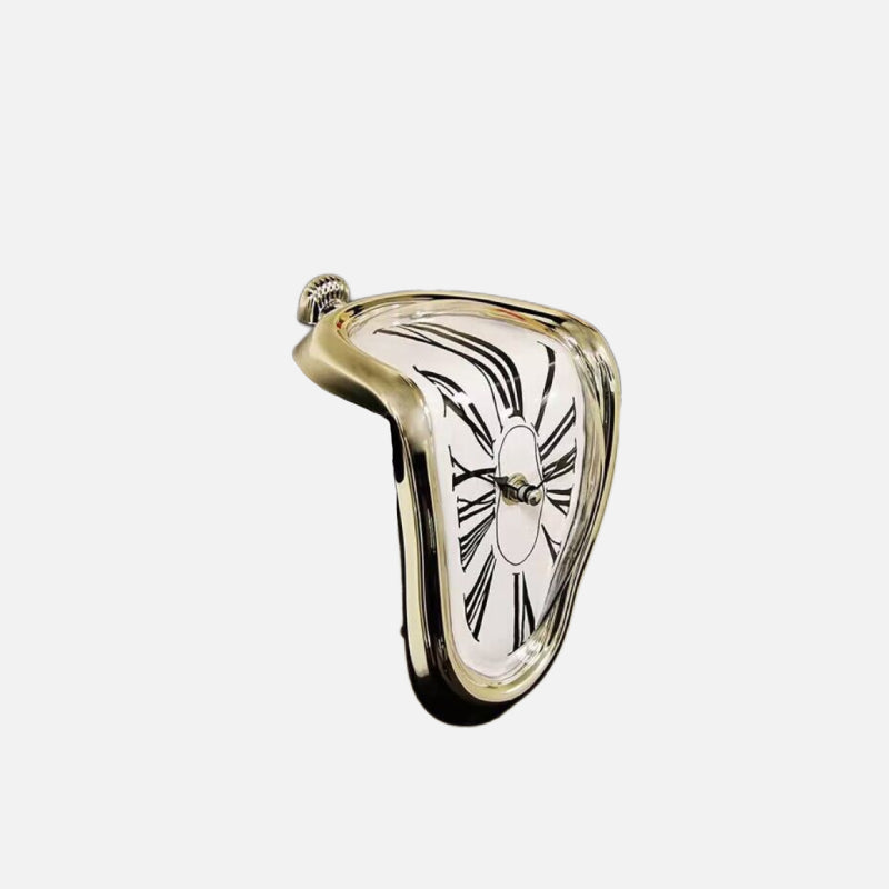 Dali Melting Clock – Surreal Art Timepiece in Gold, Silver, White, and Black 0
