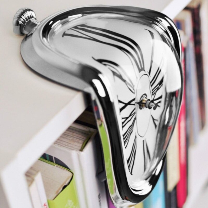 Dali Melting Clock – Surreal Art Timepiece in Gold, Silver, White, and Black 2