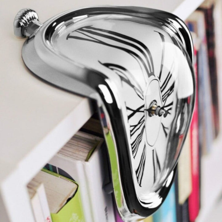 Dali Melting Clock – Surreal Art Timepiece in Gold, Silver, White, and Black 2