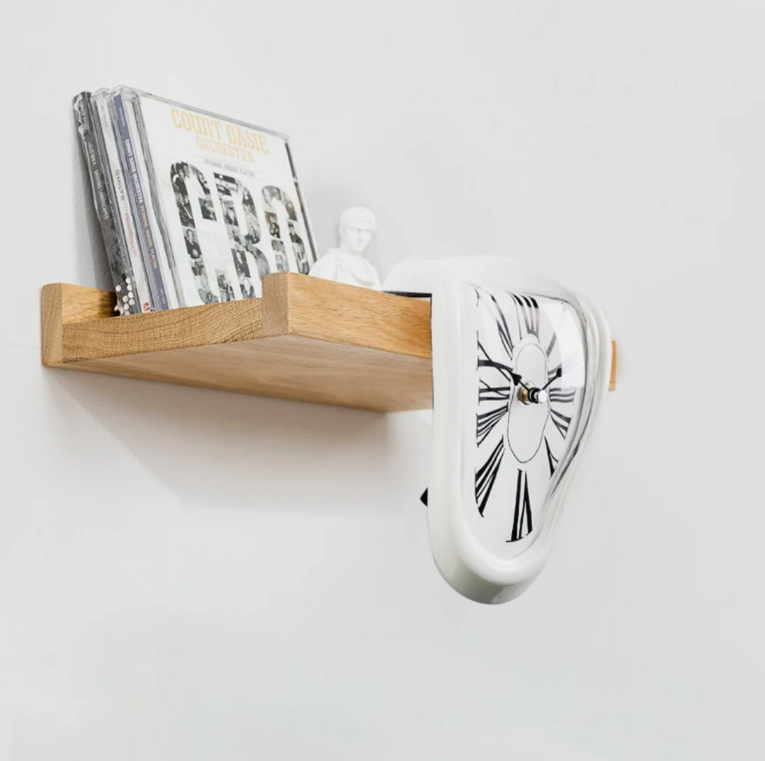 Dali Melting Clock – Surreal Art Timepiece in Gold, Silver, White, and Black 3