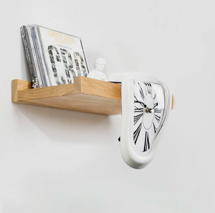 Dali Melting Clock – Surreal Art Timepiece in Gold, Silver, White, and Black 3