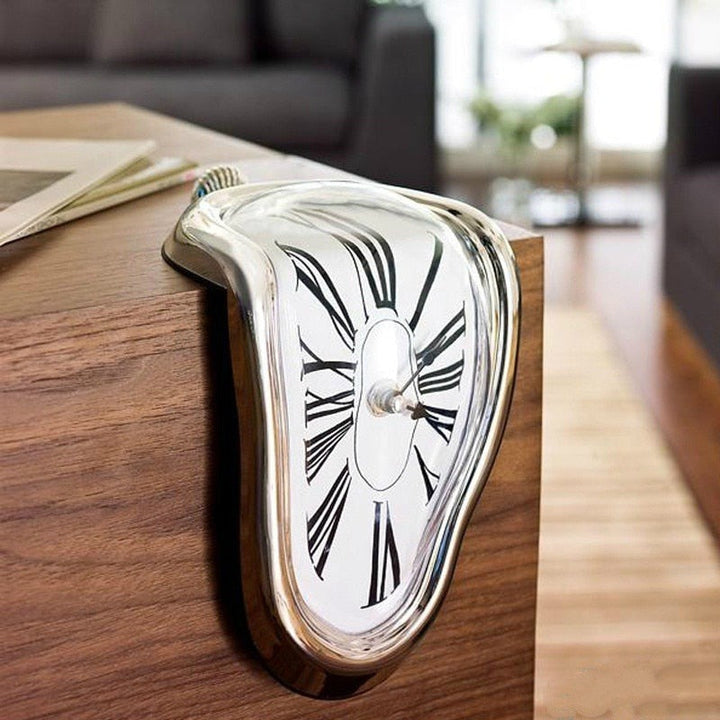 Dali Melting Clock – Surreal Art Timepiece in Gold, Silver, White, and Black 6