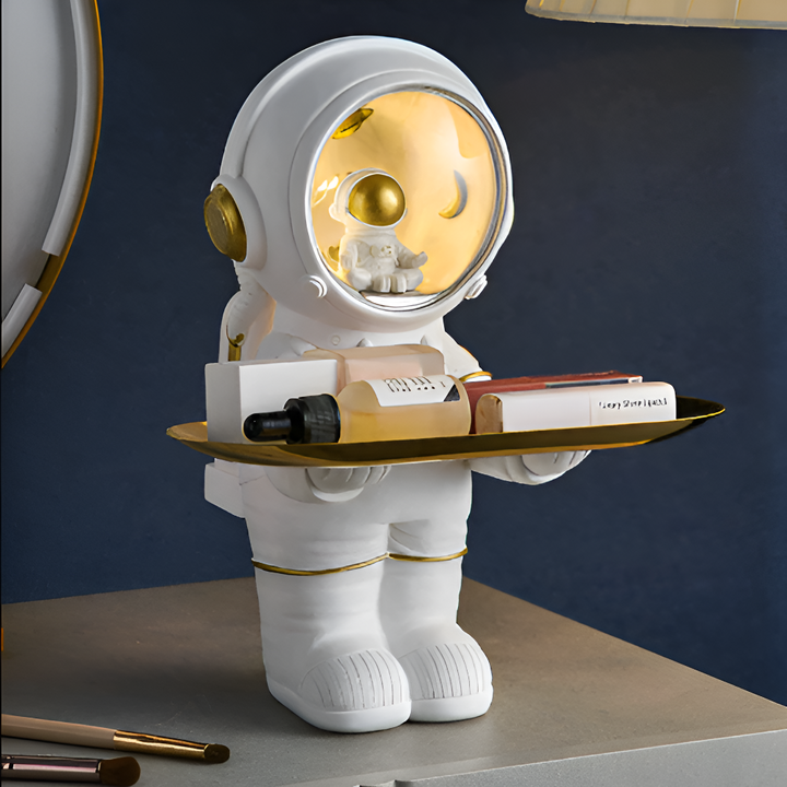 Decorative Astronaut Tray with LED Light – Stylish Storage Solution for Keys and Accessories, Medium Size 2