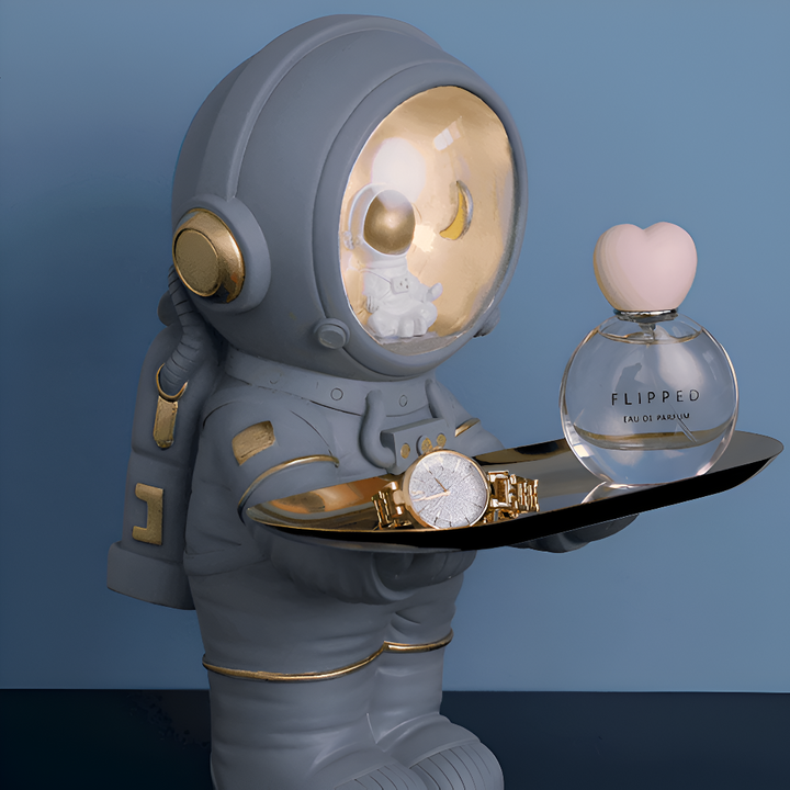 Decorative Astronaut Tray with LED Light – Stylish Storage Solution for Keys and Accessories, Medium Size 3