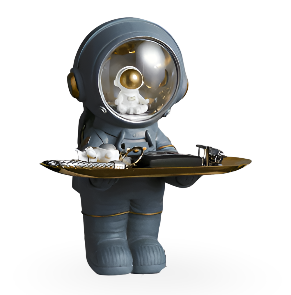 Decorative Astronaut Tray with LED Light – Stylish Storage Solution for Keys and Accessories, Medium Size 9