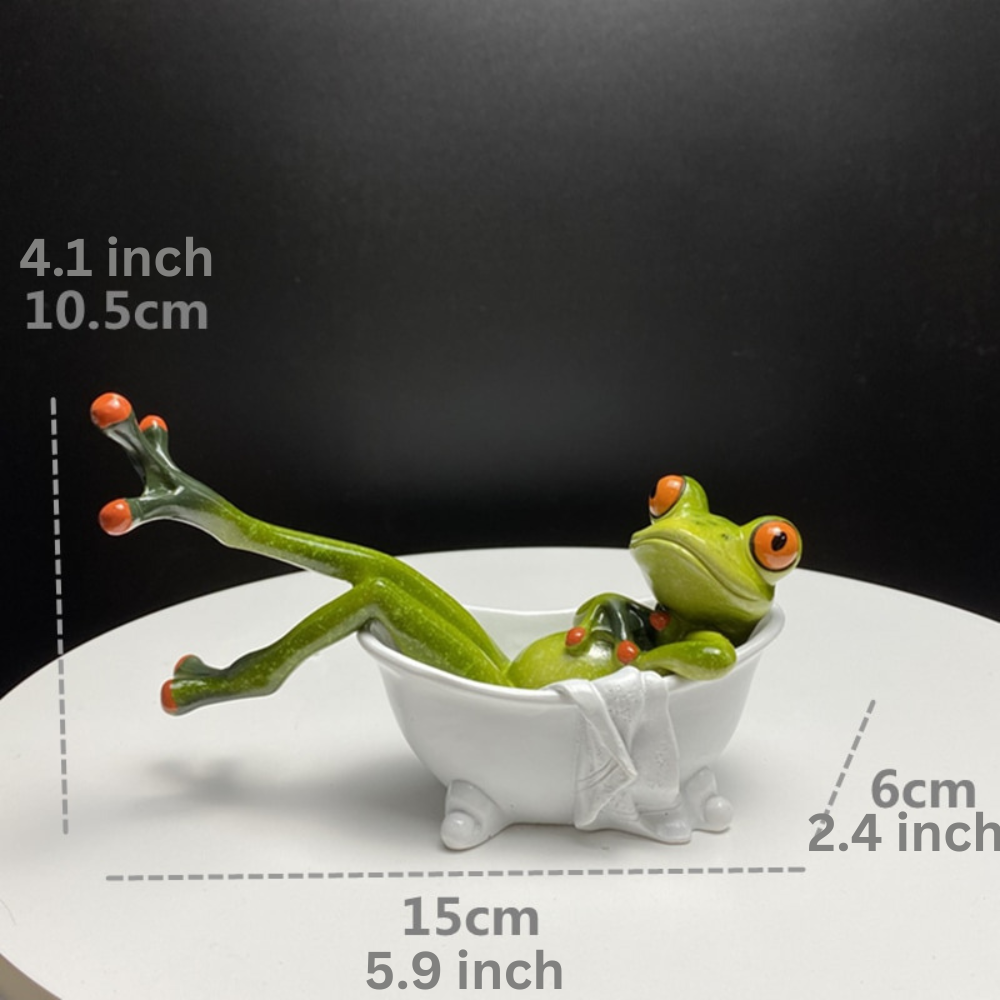 Decorative Resin Frog Sculpture for Home and Office - Unique Design, Durable Material, Compact Size 0
