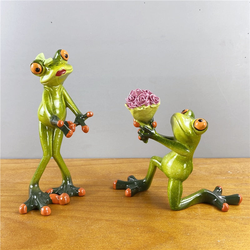 Decorative Resin Frog Sculpture for Home and Office - Unique Design, Durable Material, Compact Size 10