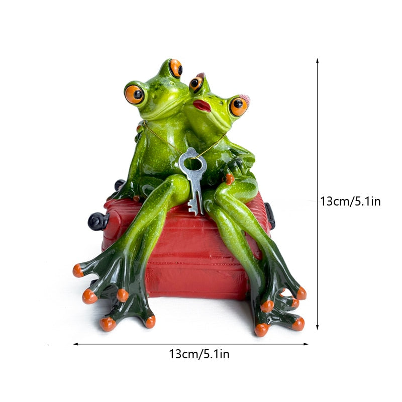 Decorative Resin Frog Sculpture for Home and Office - Unique Design, Durable Material, Compact Size 12