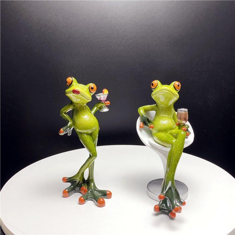 Decorative Resin Frog Sculpture for Home and Office - Unique Design, Durable Material, Compact Size 2