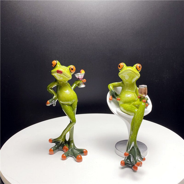 Decorative Resin Frog Sculpture for Home and Office - Unique Design, Durable Material, Compact Size 2