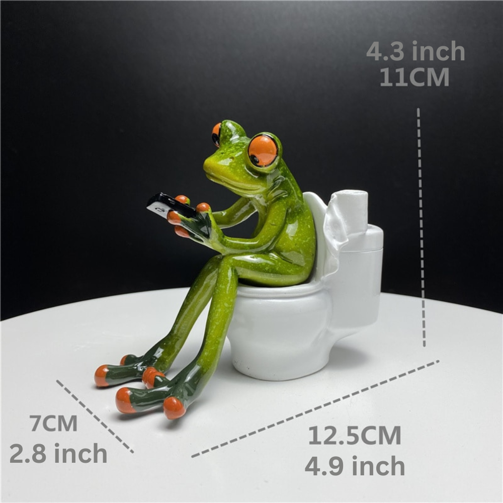 Decorative Resin Frog Sculpture for Home and Office - Unique Design, Durable Material, Compact Size 3