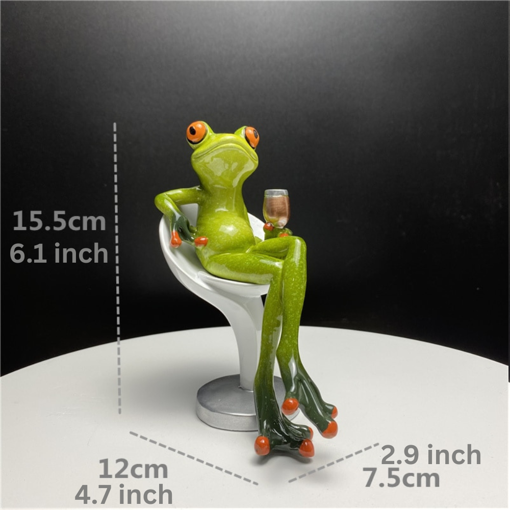 Decorative Resin Frog Sculpture for Home and Office - Unique Design, Durable Material, Compact Size 7