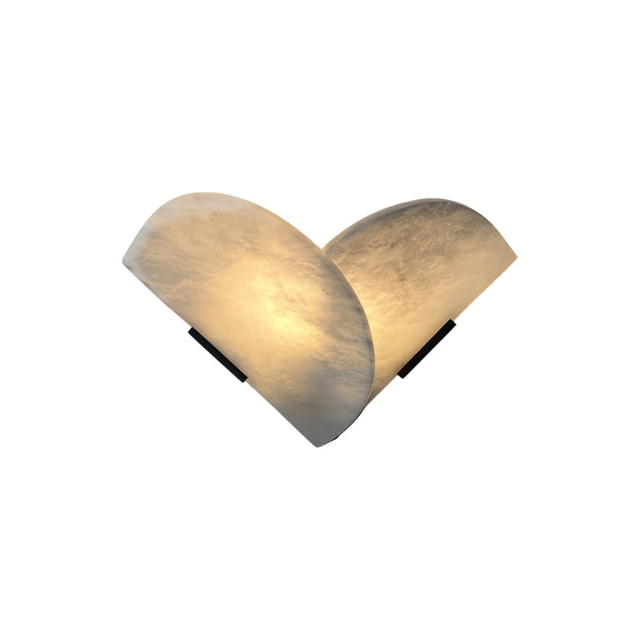Designer LED Wall Light - Fan-Shaped Modern Wall Sconce in Stainless Steel and Marble - Warm 3000K Illumination for Living Room and Bedroom 6