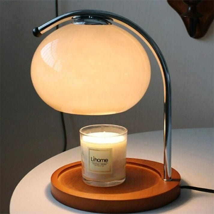 Dimmable LED Table Lamp with Retro Glass Design – Cozy Candle Warmer for Stylish Home Decor 1