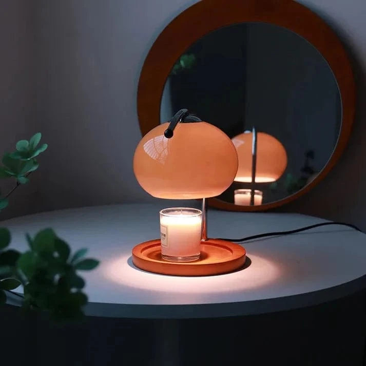 Dimmable LED Table Lamp with Retro Glass Design – Cozy Candle Warmer for Stylish Home Decor 3