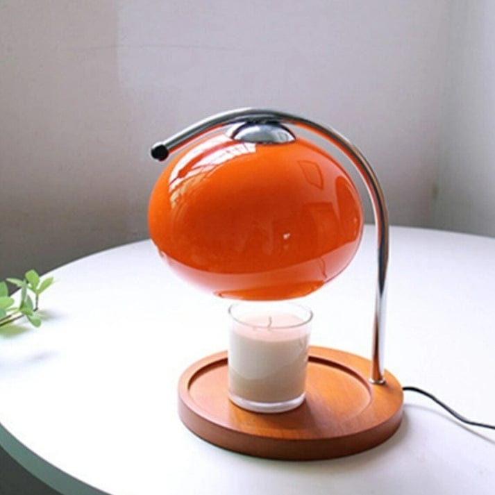 Dimmable LED Table Lamp with Retro Glass Design – Cozy Candle Warmer for Stylish Home Decor 6
