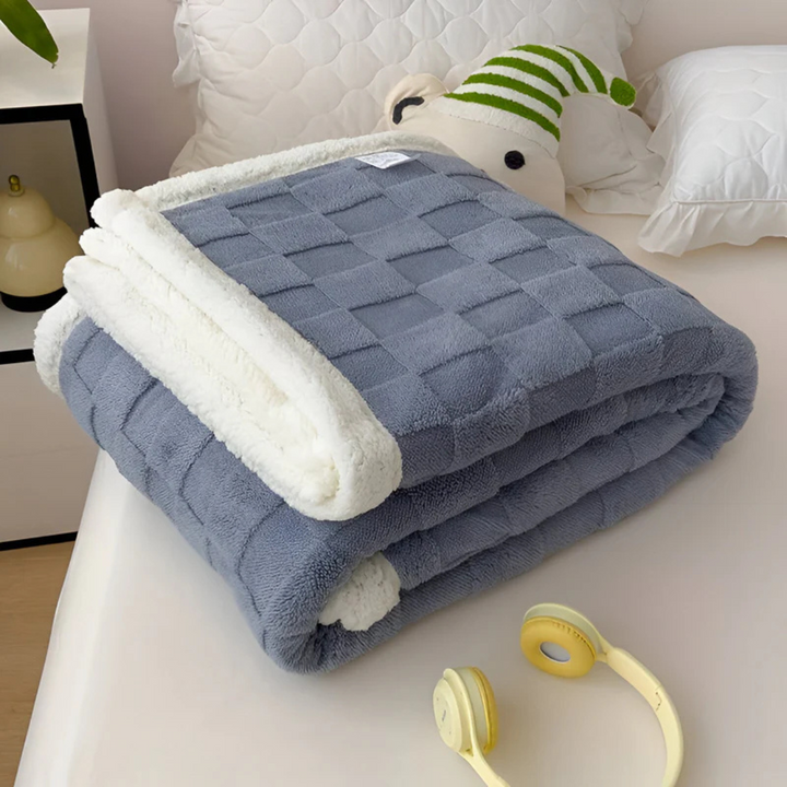 Double-Sided Sherpa and Fleece Blanket – Super Soft Plaid for Ultimate Warmth 0