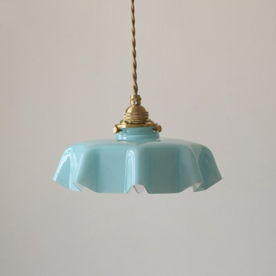 Draped Flower Retro Glass Pendant Light – Elegant Floral Design in Pastel Colors 2