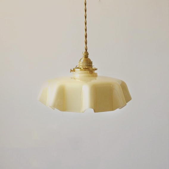 Draped Flower Retro Glass Pendant Light – Elegant Floral Design in Pastel Colors 3