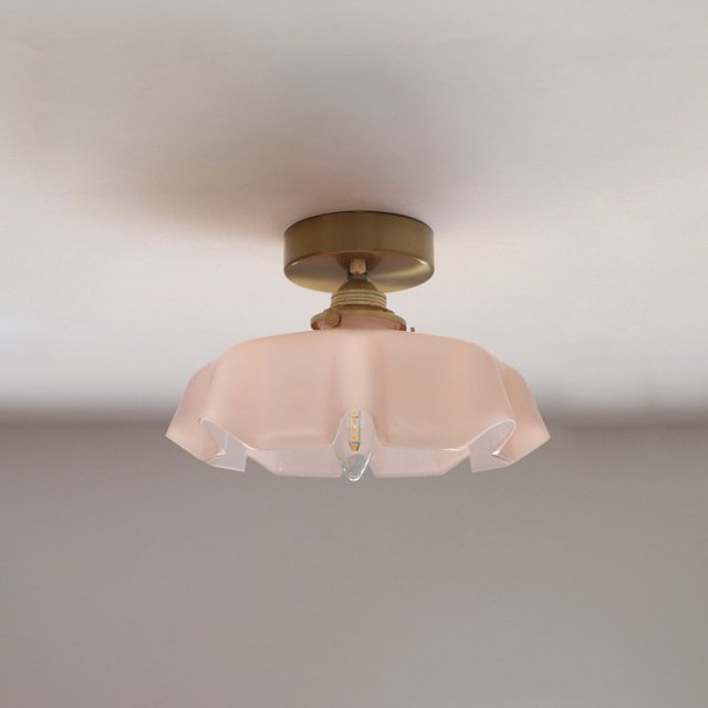 Draped Flower Retro Glass Pendant Light – Elegant Floral Design in Pastel Colors 5