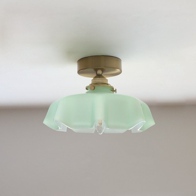 Draped Flower Retro Glass Pendant Light – Elegant Floral Design in Pastel Colors 6