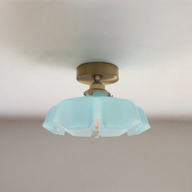 Draped Flower Retro Glass Pendant Light – Elegant Floral Design in Pastel Colors 7